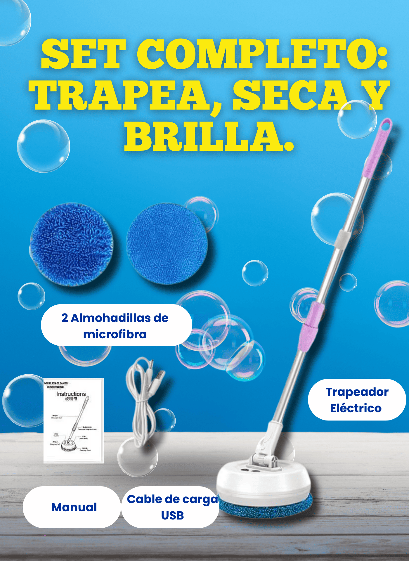 SMARTCLEAN 2 EN 1 - TRAPEADOR ELECTRICO