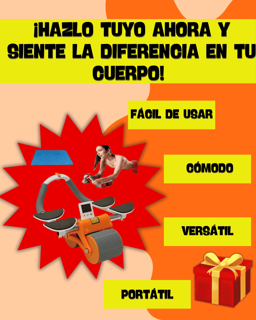 DOBLE RODILLO PREMIUN DE EJERCICIO ABDOMINAL