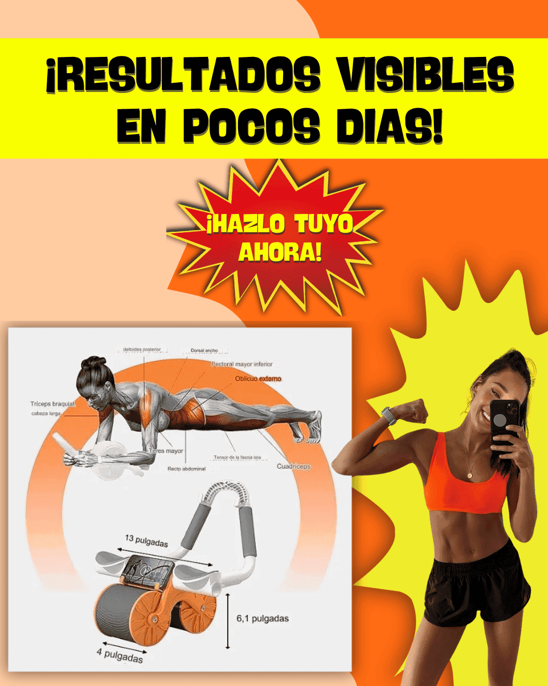 DOBLE RODILLO PREMIUN DE EJERCICIO ABDOMINAL